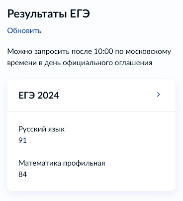 Результат ученика 2
